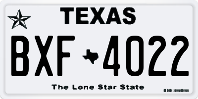 TX license plate BXF4022