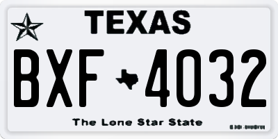 TX license plate BXF4032