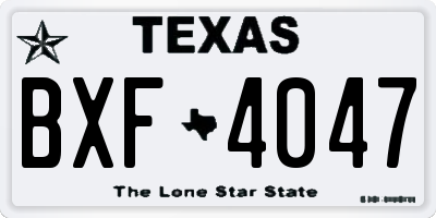 TX license plate BXF4047