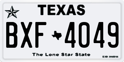 TX license plate BXF4049