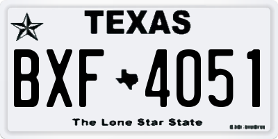 TX license plate BXF4051