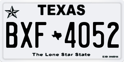 TX license plate BXF4052