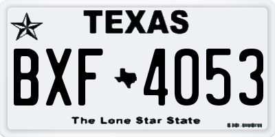 TX license plate BXF4053