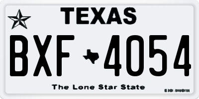 TX license plate BXF4054