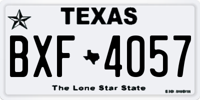 TX license plate BXF4057