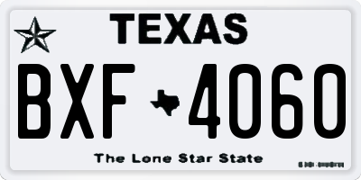 TX license plate BXF4060