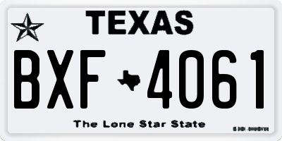 TX license plate BXF4061
