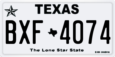 TX license plate BXF4074