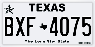 TX license plate BXF4075