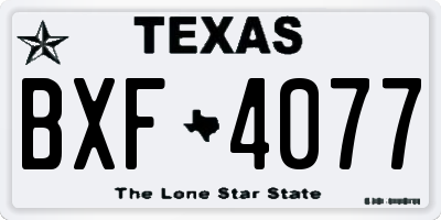 TX license plate BXF4077