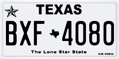 TX license plate BXF4080