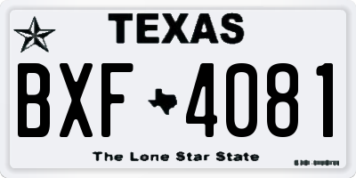 TX license plate BXF4081