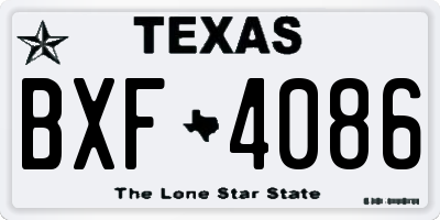TX license plate BXF4086
