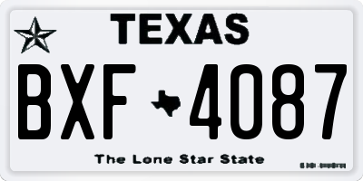 TX license plate BXF4087
