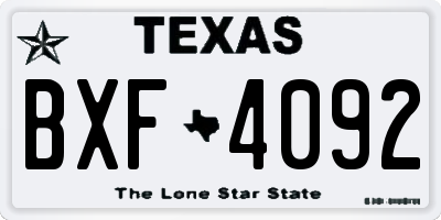TX license plate BXF4092