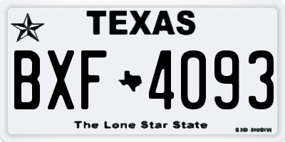 TX license plate BXF4093