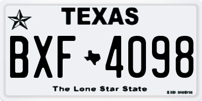 TX license plate BXF4098