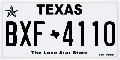 TX license plate BXF4110