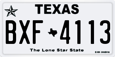 TX license plate BXF4113