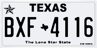 TX license plate BXF4116