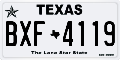 TX license plate BXF4119