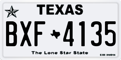 TX license plate BXF4135