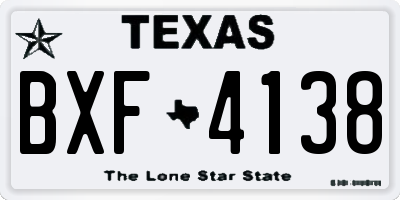 TX license plate BXF4138