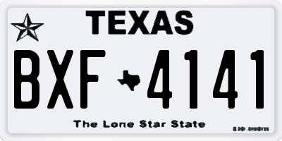 TX license plate BXF4141
