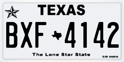 TX license plate BXF4142