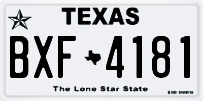 TX license plate BXF4181