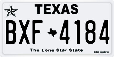 TX license plate BXF4184