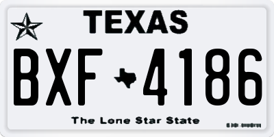 TX license plate BXF4186