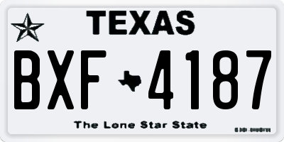 TX license plate BXF4187