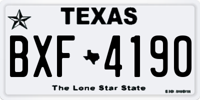 TX license plate BXF4190