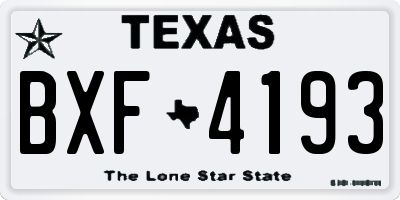 TX license plate BXF4193