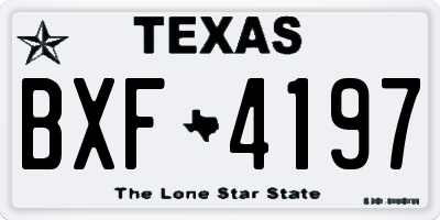 TX license plate BXF4197