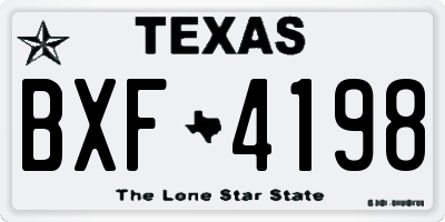 TX license plate BXF4198