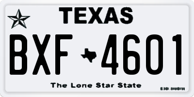 TX license plate BXF4601