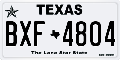 TX license plate BXF4804