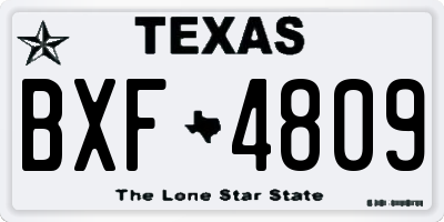 TX license plate BXF4809
