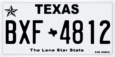 TX license plate BXF4812