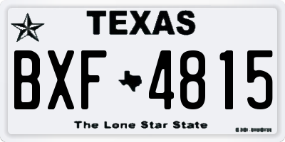 TX license plate BXF4815