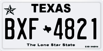 TX license plate BXF4821