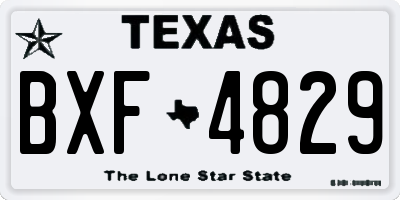 TX license plate BXF4829