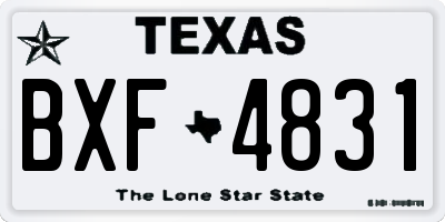 TX license plate BXF4831