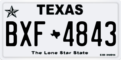 TX license plate BXF4843