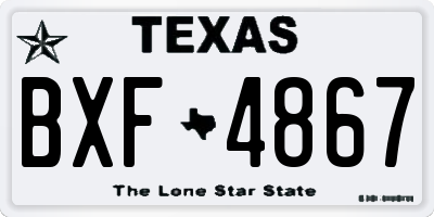 TX license plate BXF4867