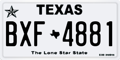 TX license plate BXF4881