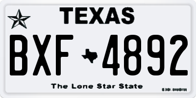 TX license plate BXF4892