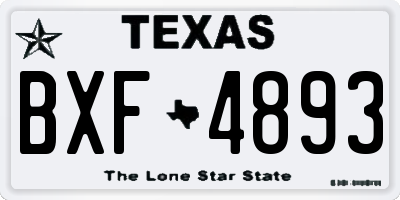 TX license plate BXF4893